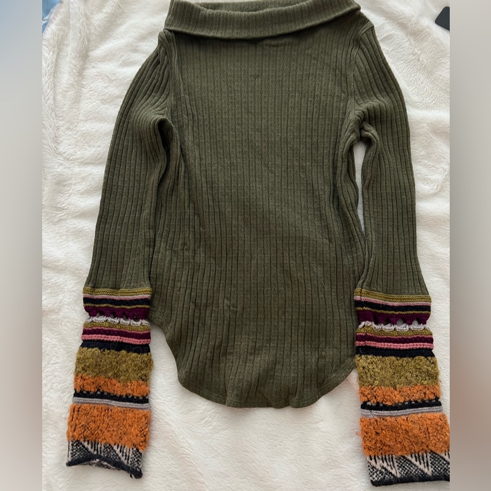Free People Sweater with Lace Wrists
